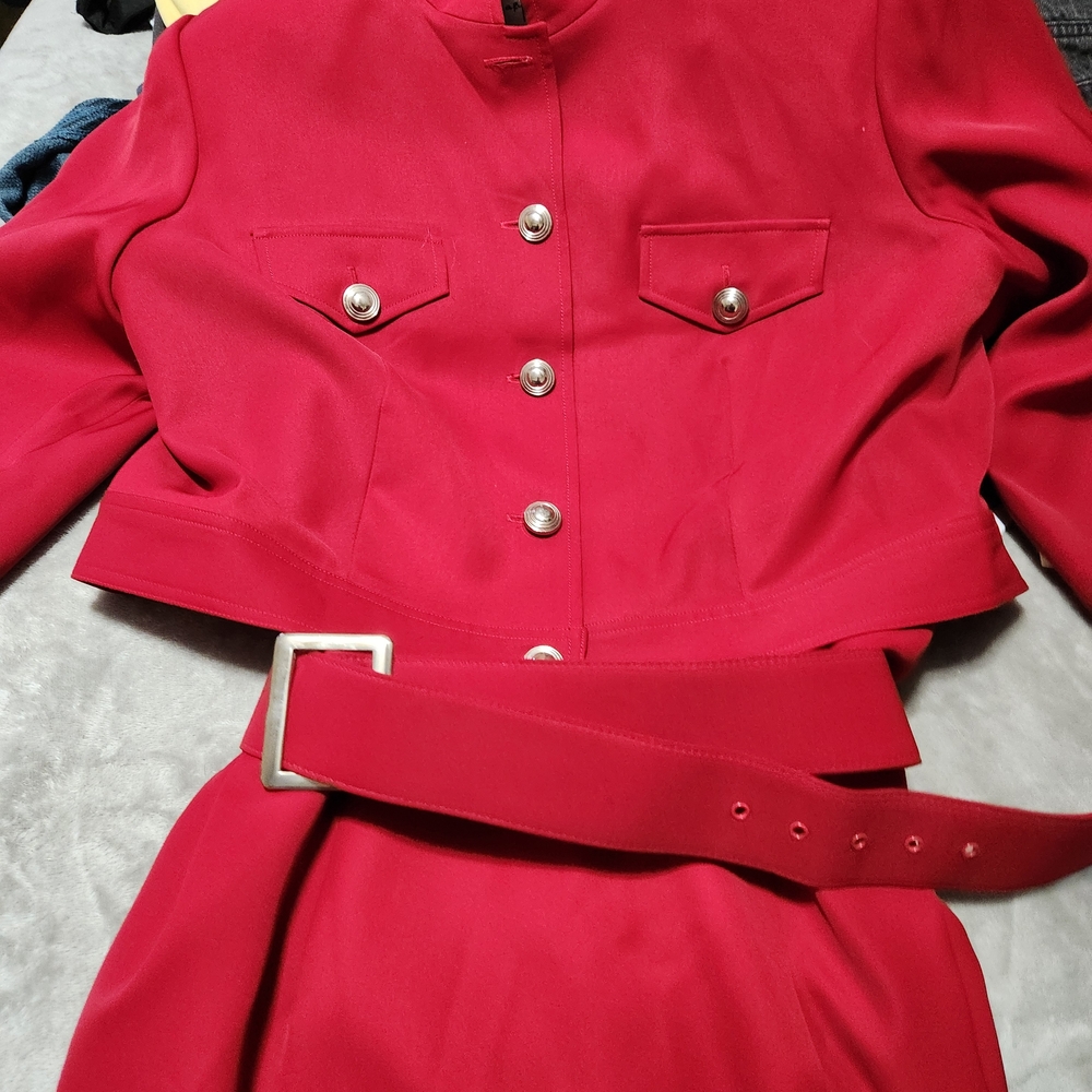 Mary McFadden Vibrant Wine Collection Jacket and Dress.